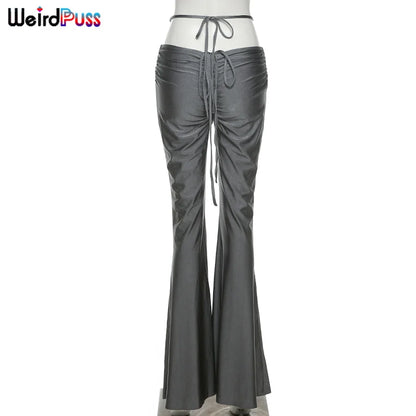 Y2K Low Rider Flare Pants